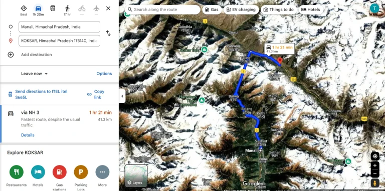 Manali to Koksar