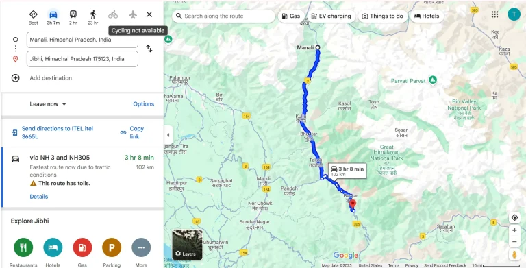 Manali to Jibhi