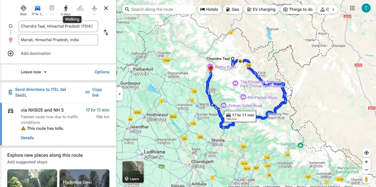 Chandratal to Manali Distance Guide